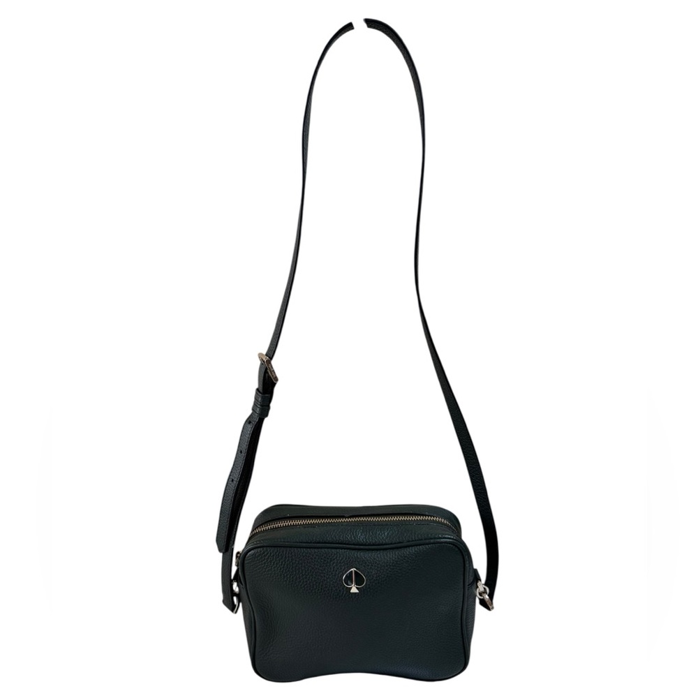 Kate Spade New York Polly Medium‎ Green Camera Crossbody Bag Leather Minimalist